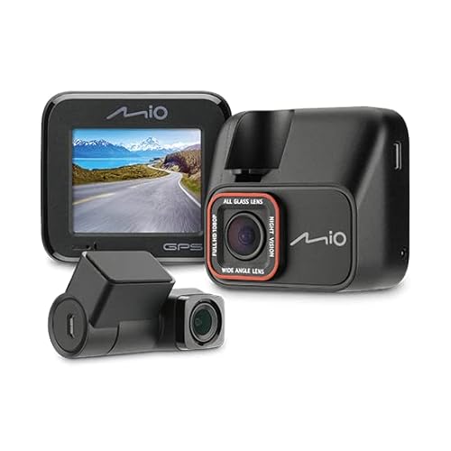Mio MiVue C588T Dual Autokamera Dashcam Full HD 1080P @30fps, Starvis CMOS-/2M Sensor, FOV 140/130, GPS, Rückkamera T35 im Paket, Display 2.0", .MP4 (H.264), Parkmodus, MMC bis 256GB, Superkondensator