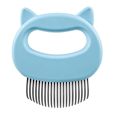 Pet Comb Cat Shaped Dog Shell Comb for Grooming Painless Deshedding Matted Hair Sky Blue