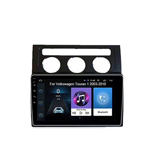 Doppel-DIN-Radio-Navigation für Touran 1 2003–2010, Plug-and-Play-Autoradio, Bluetooth-FM-Radio, integriertes Bluetooth 4.0 und WLAN-Hotspot, GPS-Navigation/CarPlay mit Rückfahrkamera (
