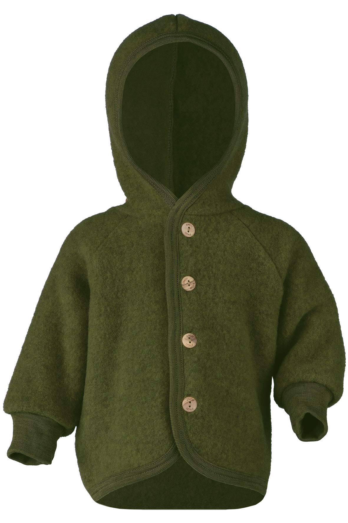 Engel Baby Jacke mit Kapuze Wollfleece (Schilf Melange, 50-56)