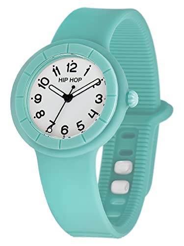 HIP HOP Damenuhr HERO.DOT Zifferblatt Mono-Farbe Weiß Uhrwerk nur Zeit - 3H Quarz und Armband Silikon Indaco HWU1131