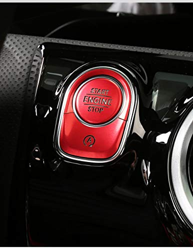 SHIFENG Auto-Startknopf für Benz A W177 B W247 GLB X247 CLA W118 GLE W167 GLS X167 2020 2021 aus Edelstahl (rot)
