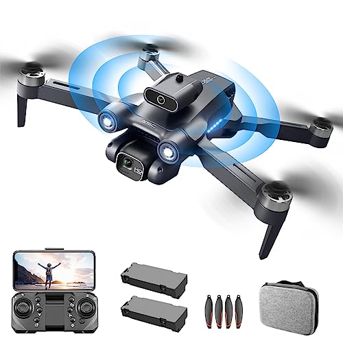 OBEST Drohne mit 1080p Einstellbarer HD-Kamera, Bürstenlose Motor-Drohne, Aktive Hindernisvermeidung, Optische Stream-Positionierung, Drahtlose FPV-Übertragung, 2 Akkus