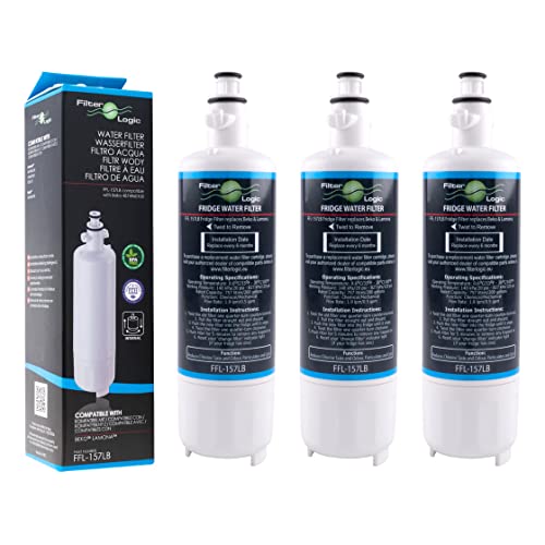 3x FilterLogic FFL-157LB ersetzt Wasserfilter 4874960100 für Beko, Grundig, Blomberg, Küppersbusch, Elektra-Bregenz, Privileg Kühlschränke - Kühlschrankfilter