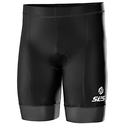 SLS3 Triathlon-Shorts für Herren – Tri Short – 2 Taschen FRT – entworfen von Sportlern, Schwarz (Jet Black), XL