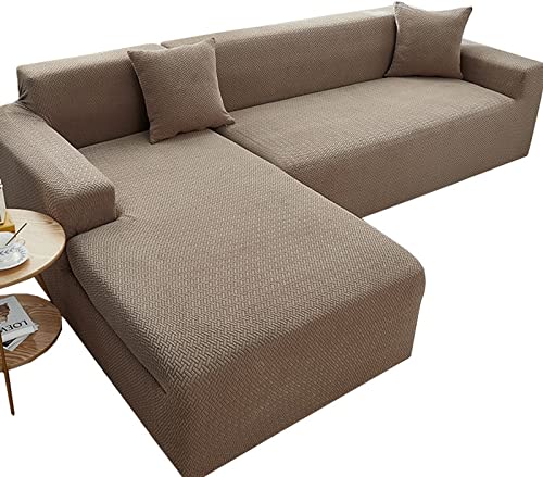 Sofabezug Elastische Stretch für ecksofa L-Form Sofa Couch Schonbezug L Sofaform Bezug Couchbezug mit 1Stück Kissenbezug（L Ecksofa muss 2 Sofabezüge kaufen） (Color : G, Size : 3-Sitzer 185-230cm)