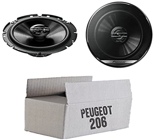 Lautsprecher Boxen Pioneer TS-G1720F - 16,5cm 2-Wege Koax Koaxiallautsprecher Auto Einbausatz - Einbauset für Peugeot 206 - justSOUND