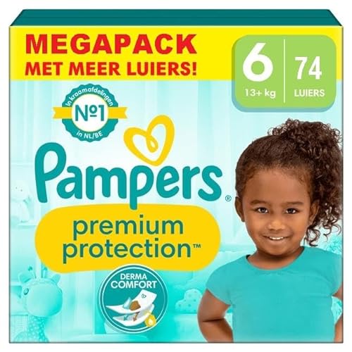 Pampers Premium Protection Größe 6, Windeln x 74, 13 kg +, unser Nr. 1 für Komfort und Schutz empfindlicher Haut