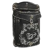 Briefkasten Post Zink schwarz Postkasten mit Brieftaube Vintage Landhausstil