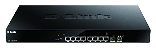 D-Link DMS-1100-10TP 10-Port Multi-Gigabit PoE Smart Managed Switch (ideal für Wi-Fi 6 Access Points, 8 x 2.5G PoE Ports, 2 x 10G SFP+ Uplink Ports, 4K VLAN, QoS, LACP, STP, RSTP, MSTP, ERPS)