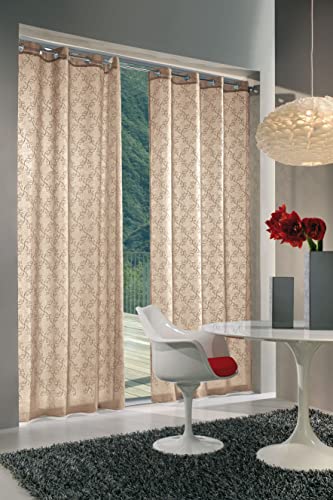 Home Collection IVY135 Vorhang Ivy, Polyester, Taupe, 140 x 280 cm