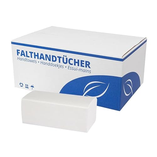 Falthandtücher Weiß Premium | 3.200 Blatt | Zellstoff 2-lagig 23 x 21 cm | ZZ/V-Falz Papierhandtücher geeignet für Handtuchspender | Ideal für Gastronomie, Krankenhäuser, Praxen