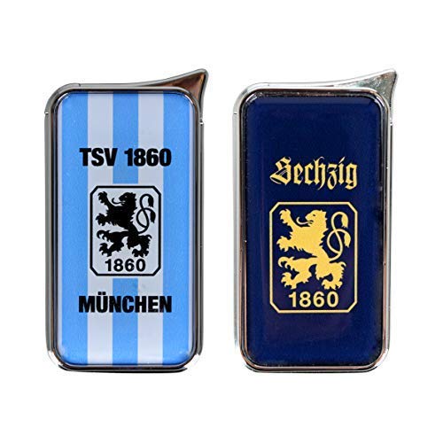 TSV 1860 München Feuerzeug Atomic Doming - offizieller Lizenzartikel (2er Set dunkelblau und blau/weiß)