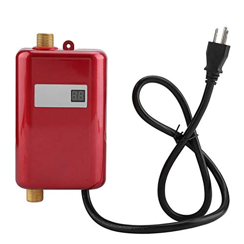 Warmwasserbereiter 110 V 3000 W Mini Electric Tankless Durchlauferhitzer Küche Waschen US-Stecker (Rot)