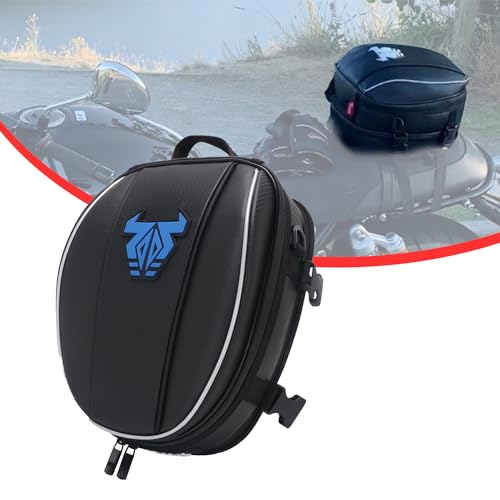 Motorrad-Hecktasche - Wasserdichte Gepäcktasche Sitztasche Motorrad-Satteltaschen Multifunktionale Fahrradtasche Sportrucksack-Blau