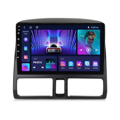 Android 12 Autoradio Touchscreen Für Honda CR-V (2002-2005) 8-Core GPS Navigation Mit Kabelloses CarPlay Android Auto Bluetooth DAB WiFi 4G Rückfahrkamera + Lenkradsteuerung (Size : M400S - 8 Core 4+