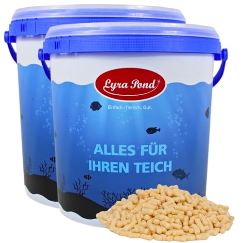 Lyra Pond® 2 x 10 L Pond Sticks im Eimer | Schwimmendes Fischfutter | Leicht verdauliches Teichfutter durch Weizenkeime | Geringes Gewicht | Artgerechte Zusammensetzung für Teichfische