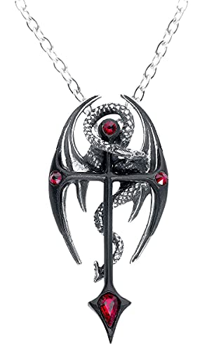 Alchemy Gothic Draconcross Unisex Halskette schwarz/silberfarben Hartzinn Undefiniert Gothic