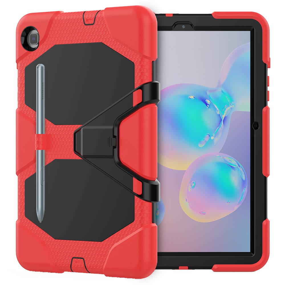 Lobwerk 3in1 Schutzhülle für Samsung Galaxy Tab S6 Lite SM-P610 SM-P615 10.4 Hard Case + Standfunktion Rot