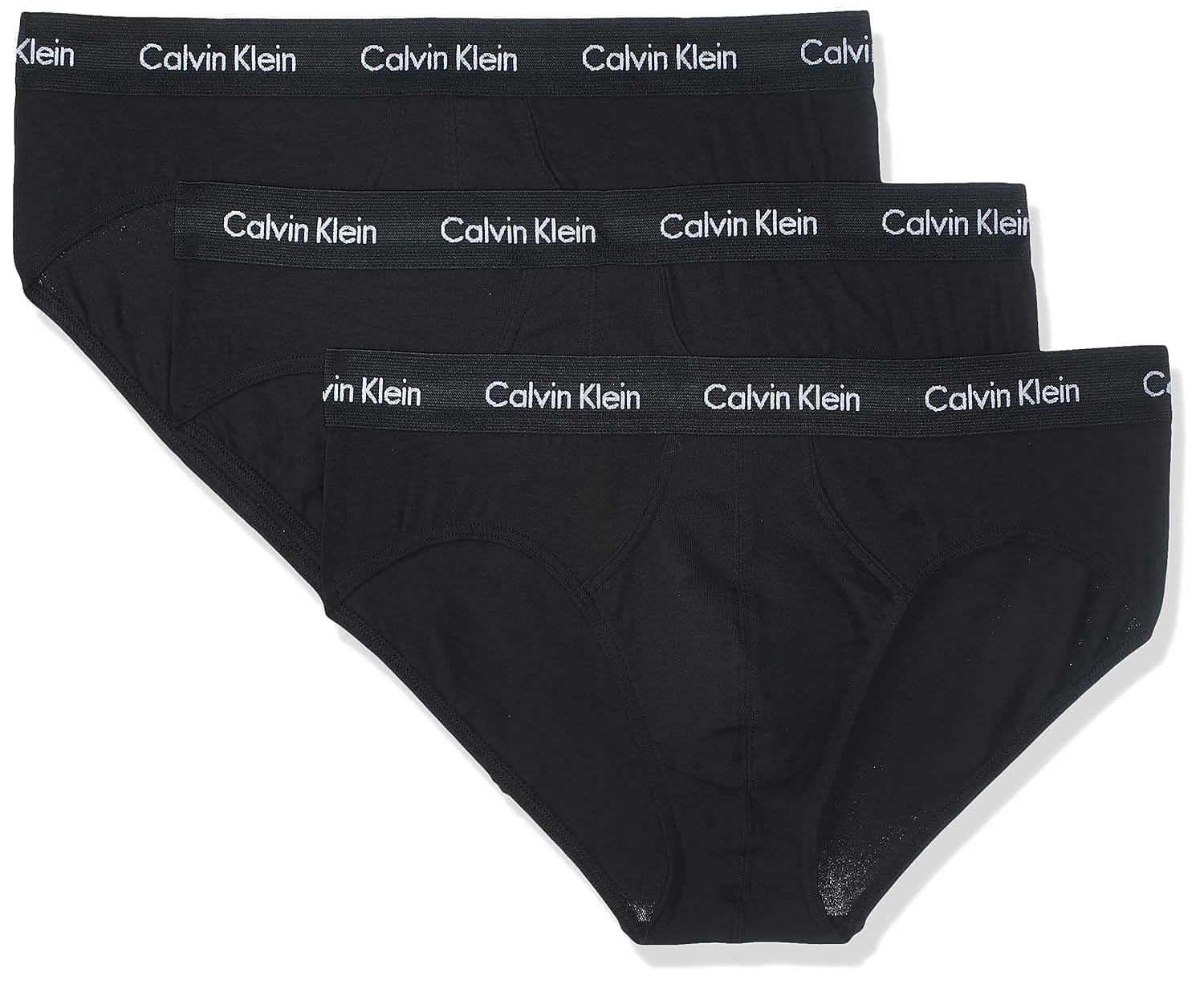 Calvin Klein Herren 3er Pack Hip Briefs Unterhosen Baumwolle mit Stretch, Schwarz (Black W Black Wb), M