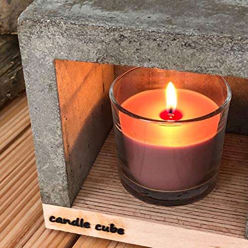 candle cube© Kleiner Teelicht Tisch-Kamin Ofen Stövchen Kerzen-Heizung Teelichtofen Heizwürfel mit Duftkerze Sandalwood