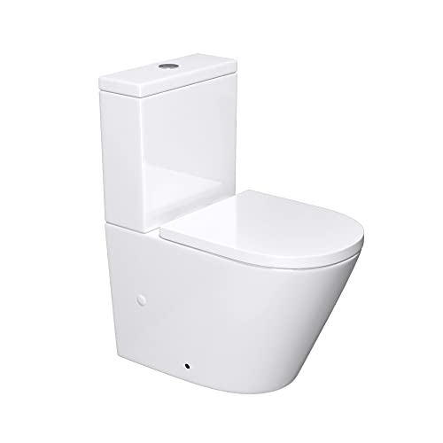 Sogood Design Stand-WC Toilette Aachen179T bodenstehend Tiefspüler mit Silent-Close spülrandlose Toilette spülrandloses WC