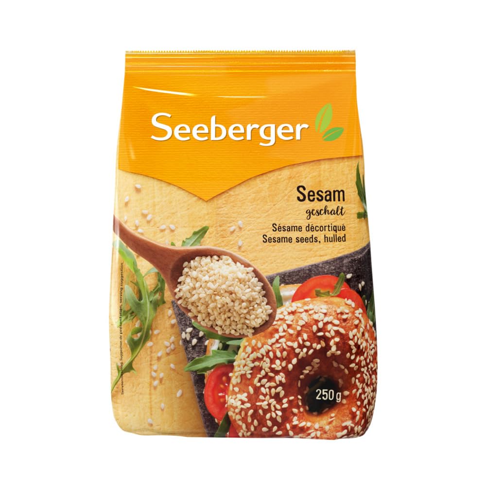 Seeberger Sesam geschält 9er Pack: Ganze Samen der Sesam-Pflanze - als Backzutat, zum Kochen und Dekorieren von Speisen - ohne Zusätze, vegan (9 x 250 g)