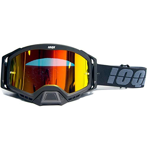 Motorradbrille,Motocross Brille Motorrad Sonnenbrille Motocross Safety Protective Night Vision Helm Goggles Fahrer Fahren Gläser (Color : Black single)