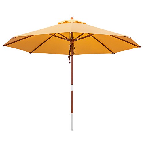 anndora® Sonnenschirm Gartenschirm Marktschirm 3 m rund wasserabweisend - mit Winddach Sahara Gelb