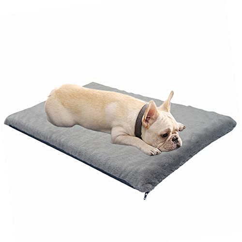 Hundebett, ultraweich, beruhigend, Memory-Schaum, orthopädisches Hundebett, mit abnehmbarem Bezug, hochwertige Matratze für mittelgroße oder große Haustiere, 87 x 58 x 4,5 cm, Grau