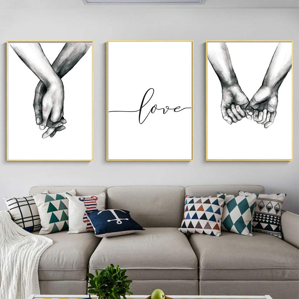 Nicole Knupfer 3-teiliges Premium Poster-Set, Hand in Hand,Wandposter Posterset,Ohne Rahmen,Wand Deko Bild,Wohnzimmer Schlafzimmer Modern Fine Art (50x70cm)…