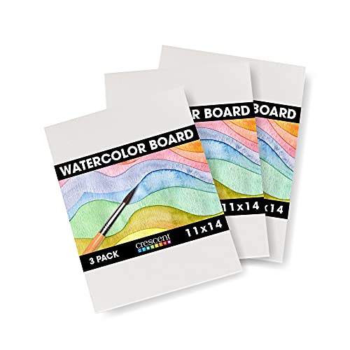 Crescent Creative Products Art & Illustration Watercolor Board, 11" X 14", White 3 Count