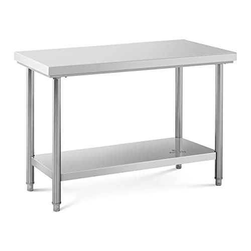 Royal Catering RCWT-120X60S Edelstahltisch Arbeitstisch Edelstahl Gastro-Tisch Küchenarbeitstisch Metzgertisch 120 x 60 cm belastbar bis 137 kg