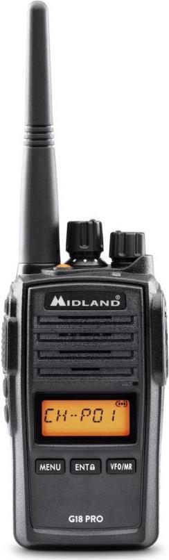 Midland G18 Pro Funkgerät, C1145.02, PMR446, IP67 wassergeschützt, 99 Kanäle, Militärstandard MIL-STD-810G, qualitativ sehr hochwertiges Walkie Talkie mit hoher Sendeleistung