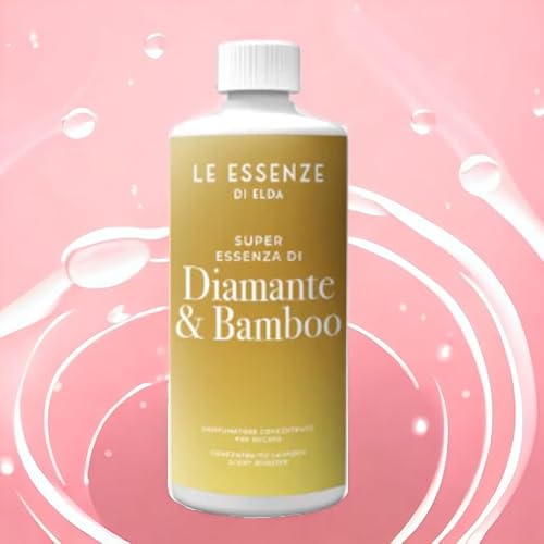 Le Essenze di Elda - Wäscheparfüm - Essenza di Diamante & Bamboo - Italienisches Waschparfüm für lang duftende Wäsche (Moschus & Bambus) (Diamante & Bamboo) 500ml