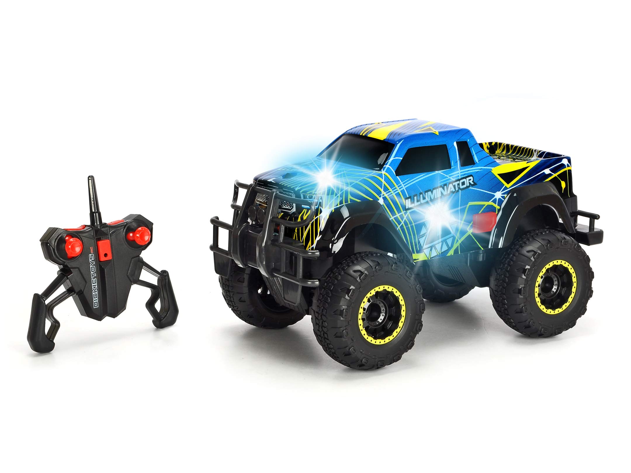 Dickie Toys RC Iluminator, ferngesteuertes Fahrzeug mit Licht- & Soundeffekten, RTR, 1:16, 33 cm, 10 km/h