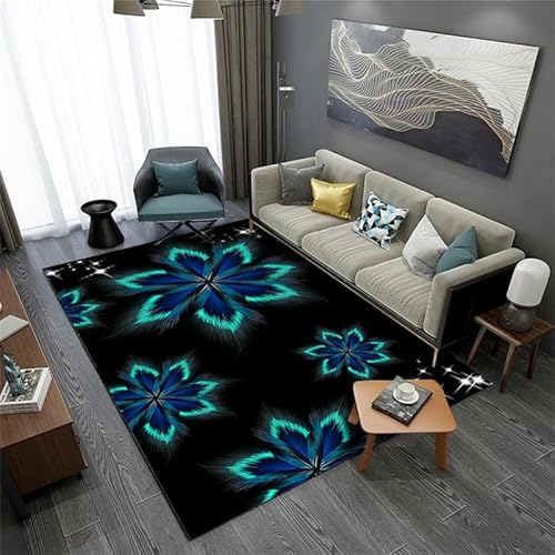 Bereich Teppich 3D Feder gedruckte Fußmatte weiche Kristall Samtteppiche Rutschfester Teppich leicht zu reinigen für Schlafzimmer Wohnzimmer Dekor Fußmatte Fußmatte