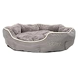 Dehner Lieblinge Hundebett und Katzenbett Sammy, oval, ca. 70 x 65 x 14 cm, Polyester, grau