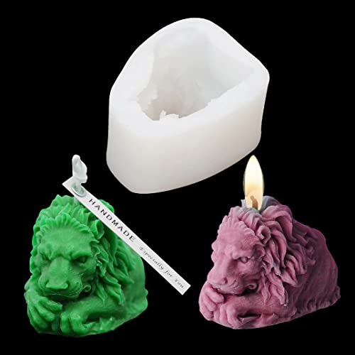 DIYBravo Löwe Kerze Silikonform Tier Harzform Seifenform Candle Gießform Resin Mold für DIY Kerzen Seife Handwerk (Candle Mold)