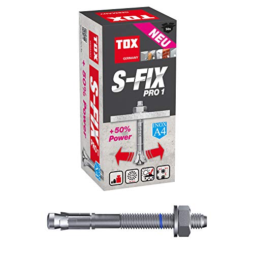 TOX Bolzenanker S-Fix Pro 1 Edelstahl A4 M10 x 90/10 mm, 50 Stück, 040171101