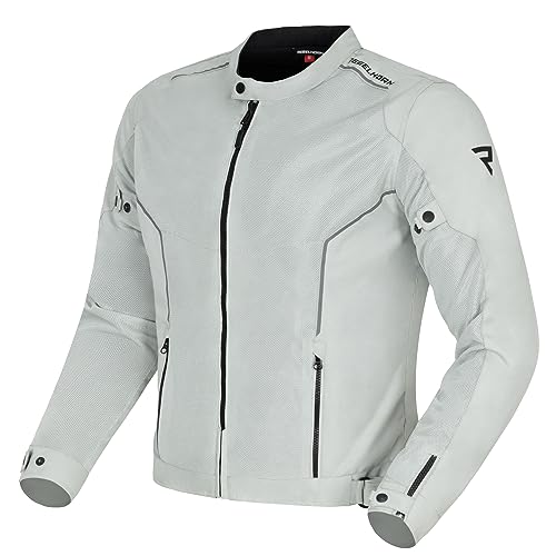 REBELHORN Wave Motorradjacke Herren | Textil | Mesh-Belüftungseinsätze | Ellbogen und Schulterprotektoren Stufe 2 | Rückenprotektor Tasche