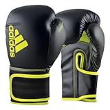 adidas Boxhandschuhe Hybrid 80 - geeignet fürs Boxen, Kickboxen, MMA, Fitness & Training - für Kindern, Männer oder Frauen - Schwarz/Gelb - 6 oz