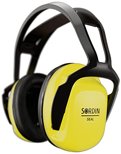 Sordin Seal Hi-Wiz Kapsel-Gehörschutz - Ohrenschützer mit 30 dB SNR - passiver Gehörschützer für die Arbeit - Leuchtgelb