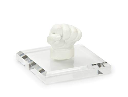Lucky Hands® 3D-Abformset ohne Zubehör mit Sockel | Handabdruck, Gipsabdruck (mit Acrylglassockel 10 x 10 cm)