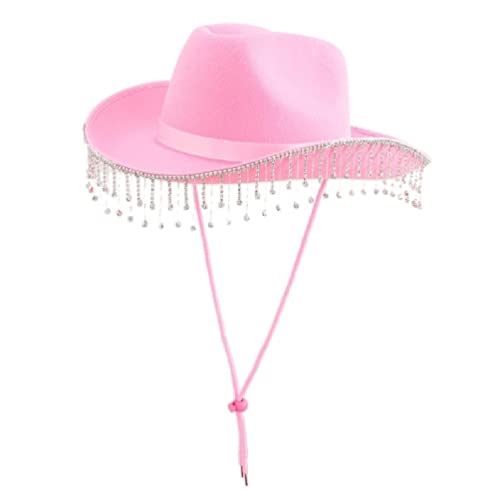 Gissroys Cowgirl-Hüte für Braut, mit Strasssteinen und Strass, für Mädchen, Kuh, Erwachsenengröße, Hochzeitshut für Junggesellinnenabschied, Hochzeit
