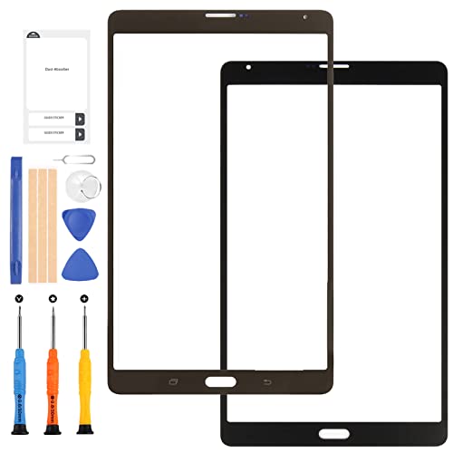 Ersatz-Display für Samsung Galaxy Tab S 8.4 Lite T705 SM-T705 Außen-Frontglas-Reparatur-Set mit gratis Werkzeug (ohne Touchscreen-Digitizer und LCD) (braun)