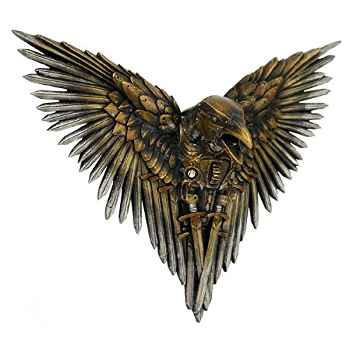 Dark Dreams Steampunk Gothic Wandschmuck Wandbehang Figur Rabe Raven Schwerter Blade Deko 26 cm