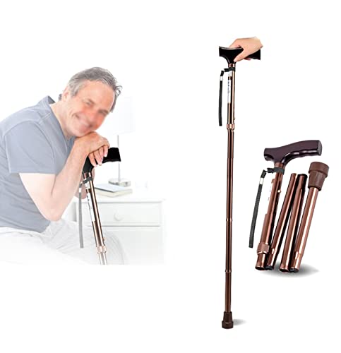 Faltbare Gehstöcke, verstellbarer Gehstock aus Aluminium, Mobilitätshilfe für ältere Menschen, Senioren und Behinderte, teleskopisch, für Erwachsene mit einer Körpergröße von 155–175 cm, Belastung 100