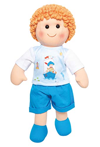 Heless 63 – Stoffpuppe Junge Fiete mit maritimem Outfit, ca. 32 cm große Weich-Puppe zum Kuscheln, Spielen und Liebhaben
