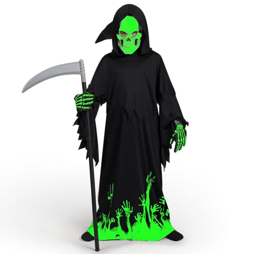 Spooktacular Creations Grim Reaper Glow in the Dark Deluxe Phantom Kostüm für Kinder